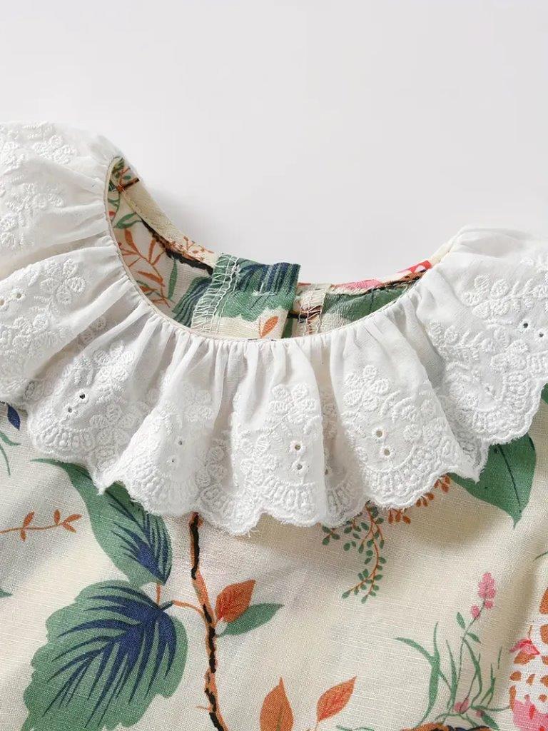 Baby Forest Print Romper With Headband Set
