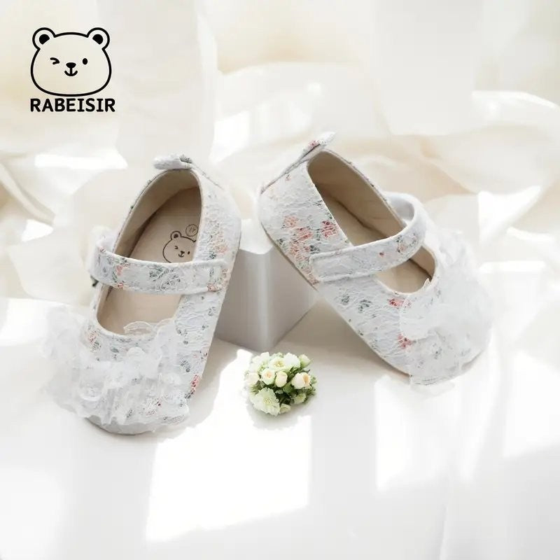 Baby Floral Frilled Lace Shoes