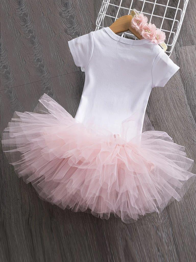 Baby 3 Piece One Year Old Unicorn Birthday Outfit Pink