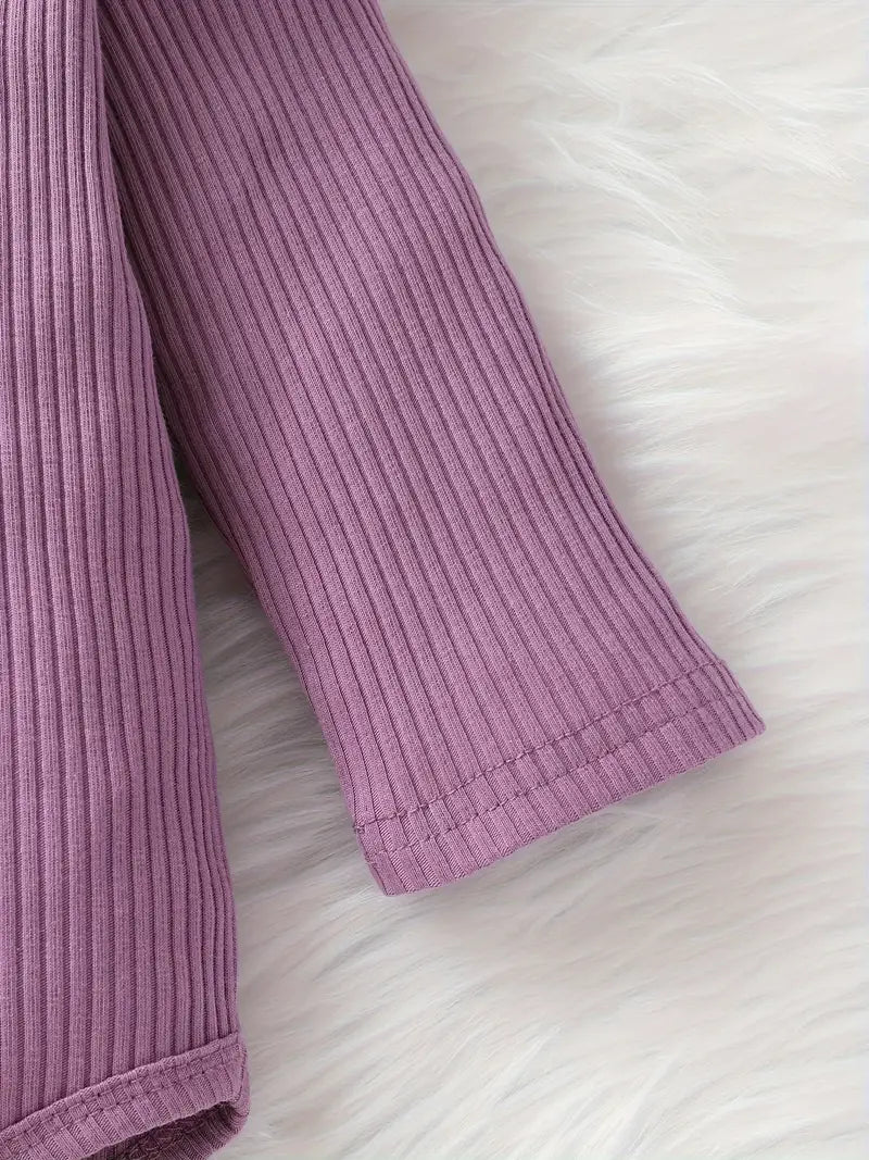 Baby Purple Ruffle Bodysuit And Pants Set