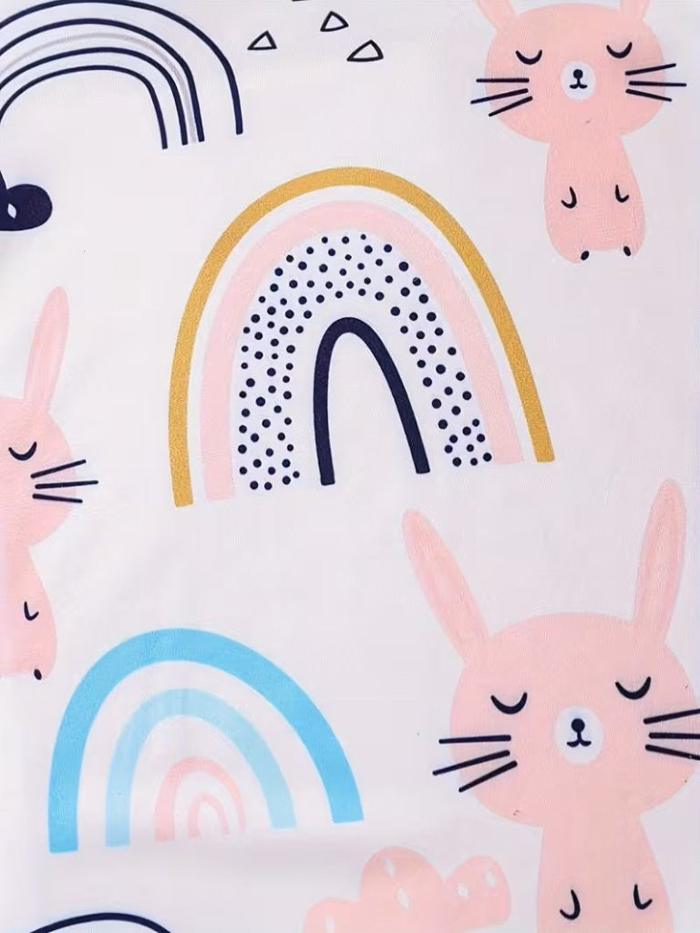 Baby Pink Cartoon Character Jumpsuit
