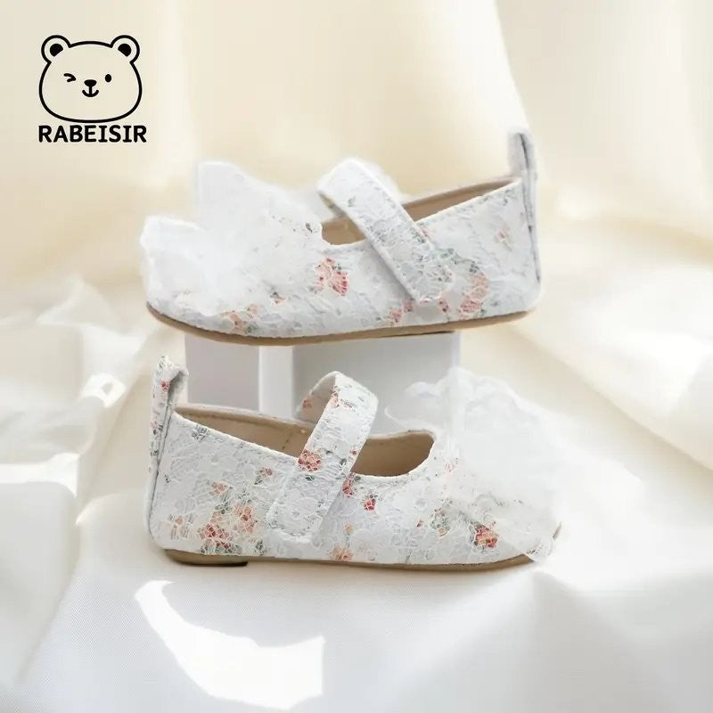 Baby Floral Frilled Lace Shoes