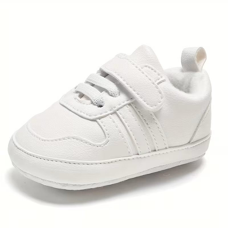 Baby White Unisex Strap Sneakers