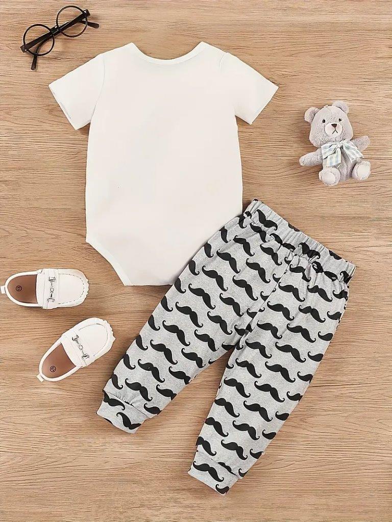 Baby Little Man Bow Tie Bodysuit And Pants Set