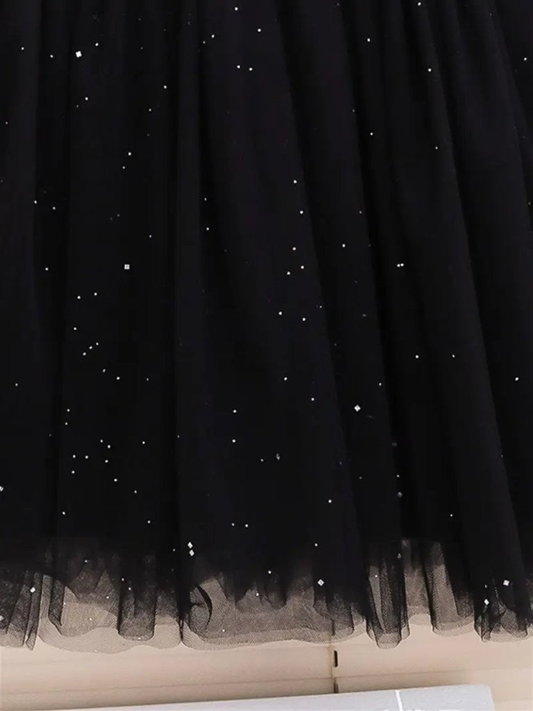 Baby Double Bow Sparkling Mesh Dress