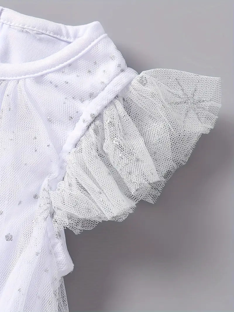 Baby Sparkling Mesh Dress With Bag