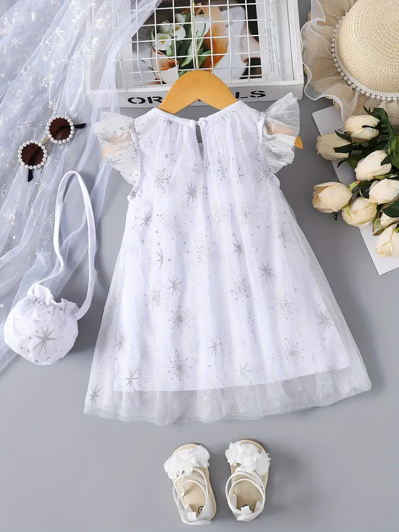 Baby Sparkling Mesh Dress With Bag