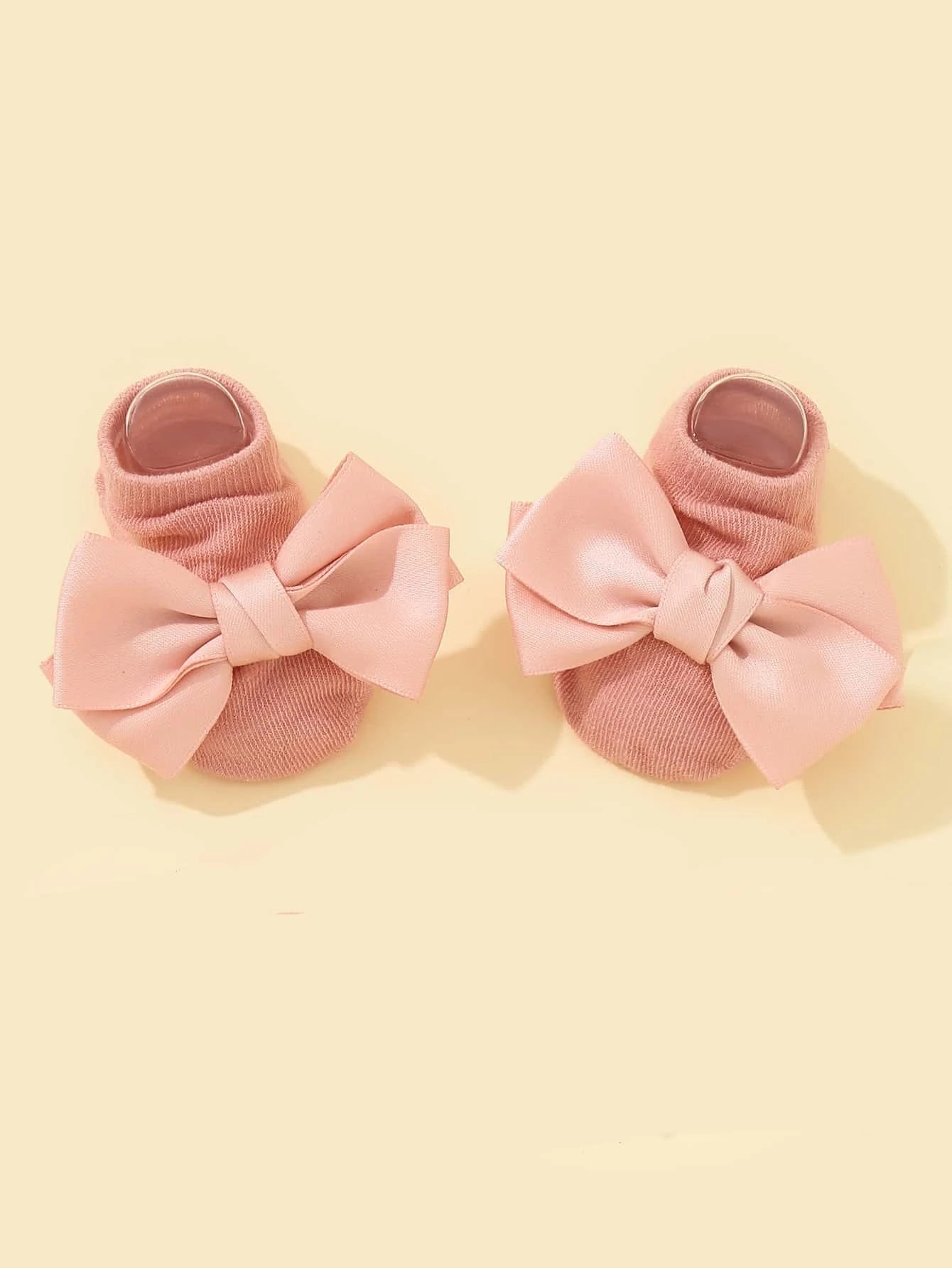 Baby Ankle Socks With Bow Pink