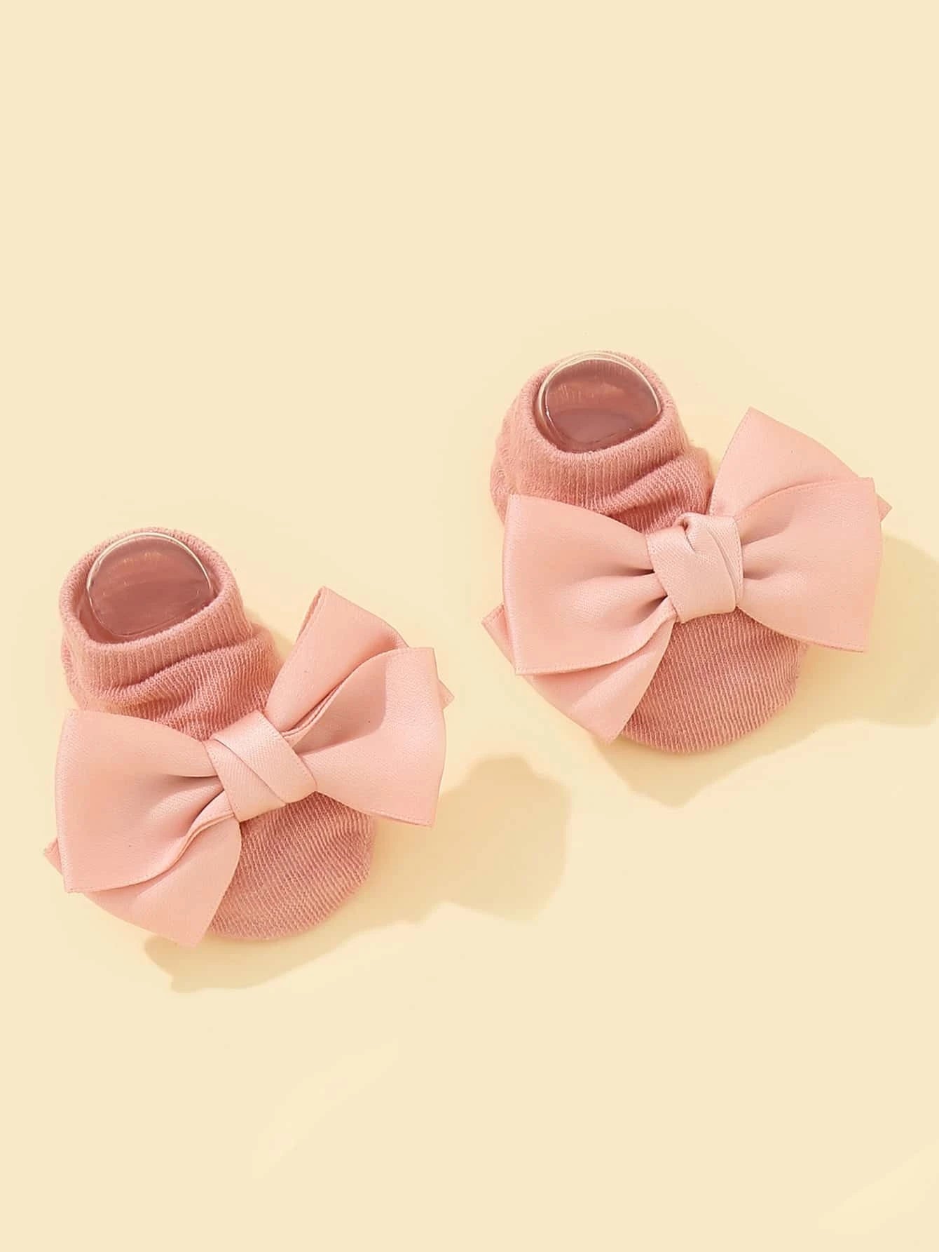 Baby Ankle Socks With Bow Pink