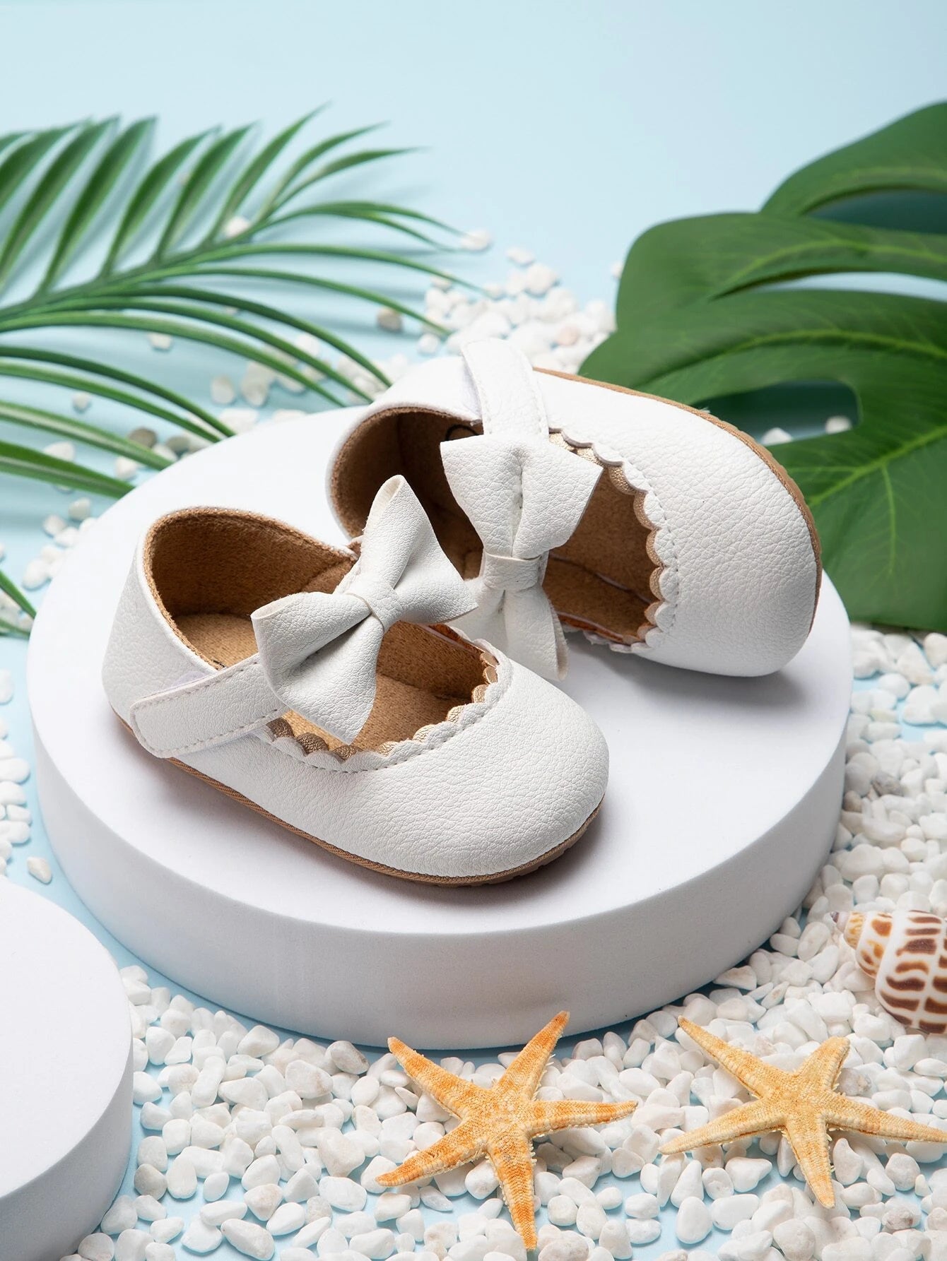 Baby Leather Mary Jane With Bow White