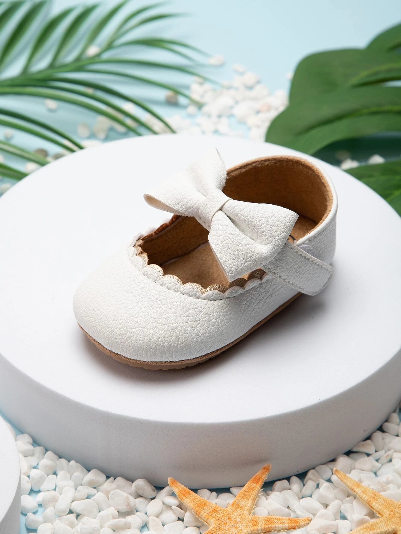 Baby Leather Mary Jane With Bow White
