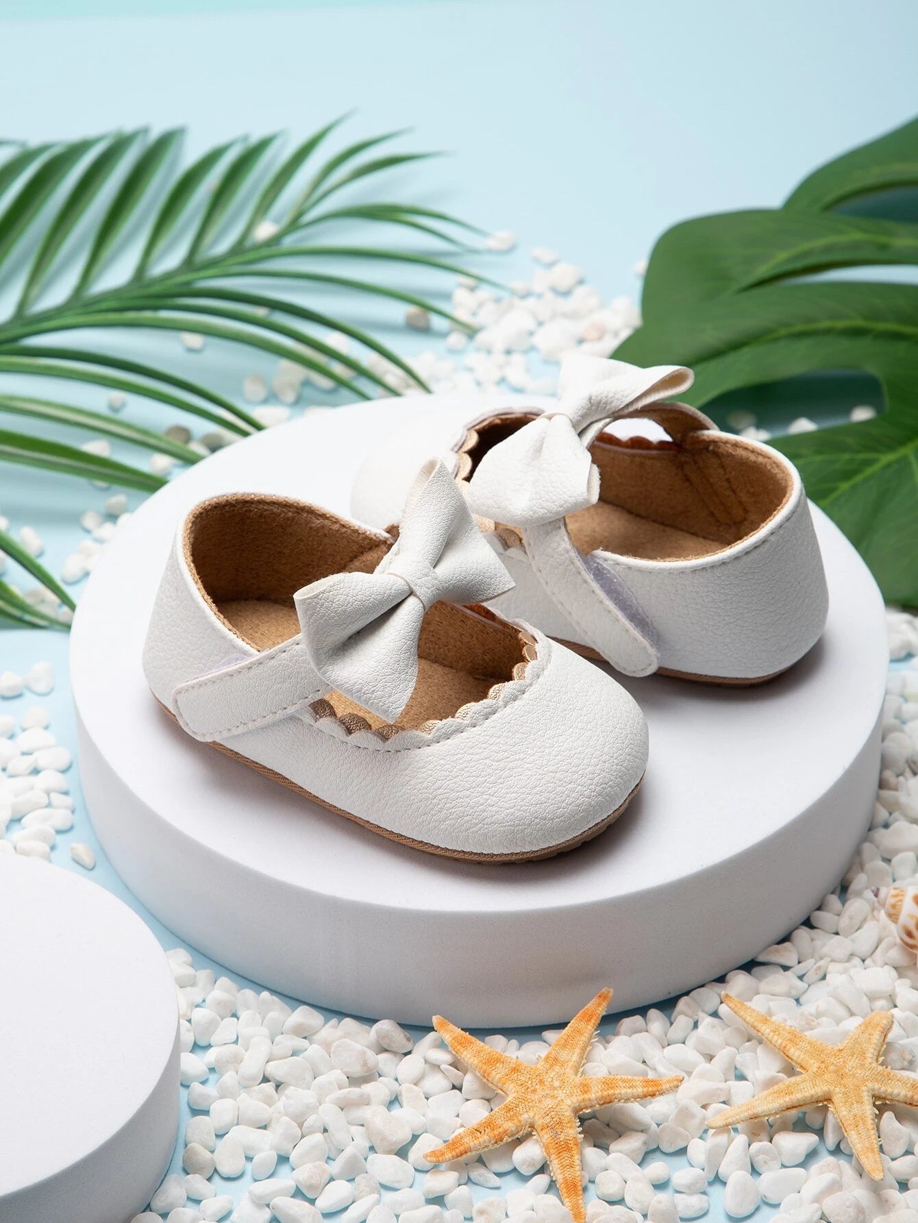 Baby Leather Mary Jane With Bow White