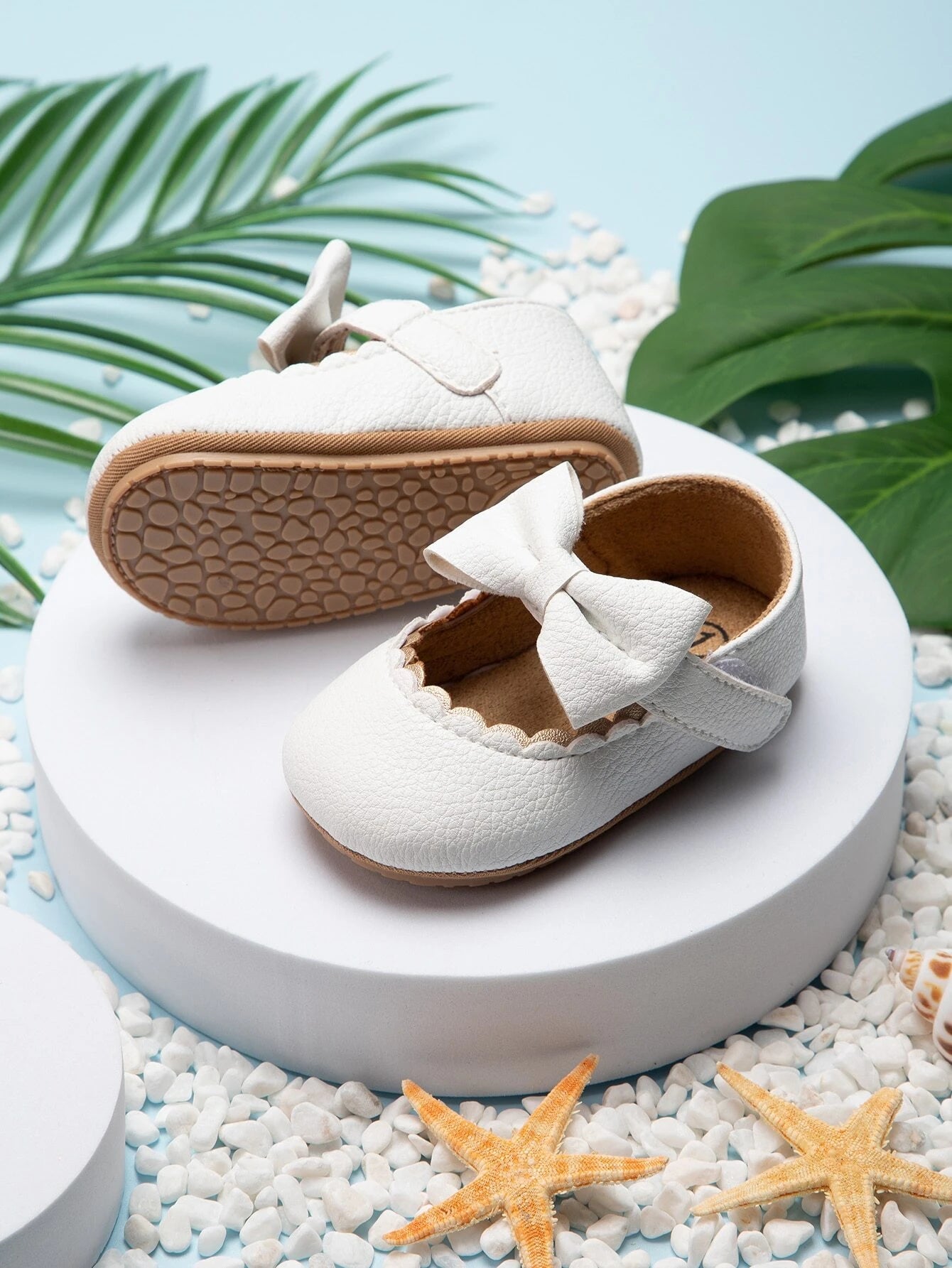 Baby Leather Mary Jane With Bow White
