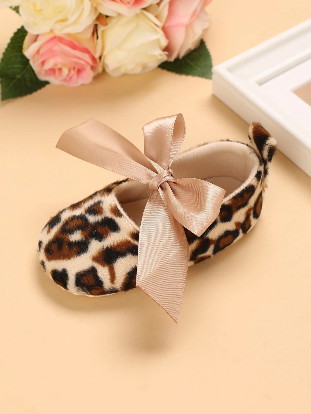 Baby Leopard Print Flats With Bow