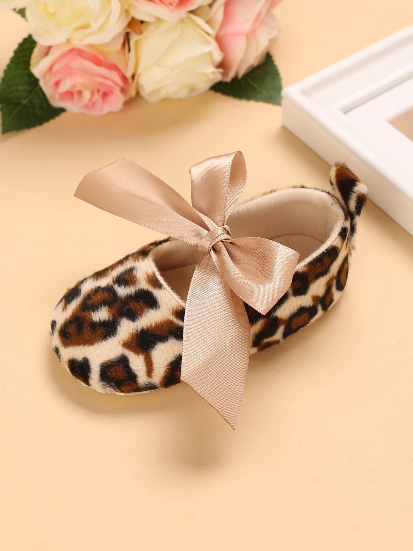 Baby Leopard Print Flats With Bow