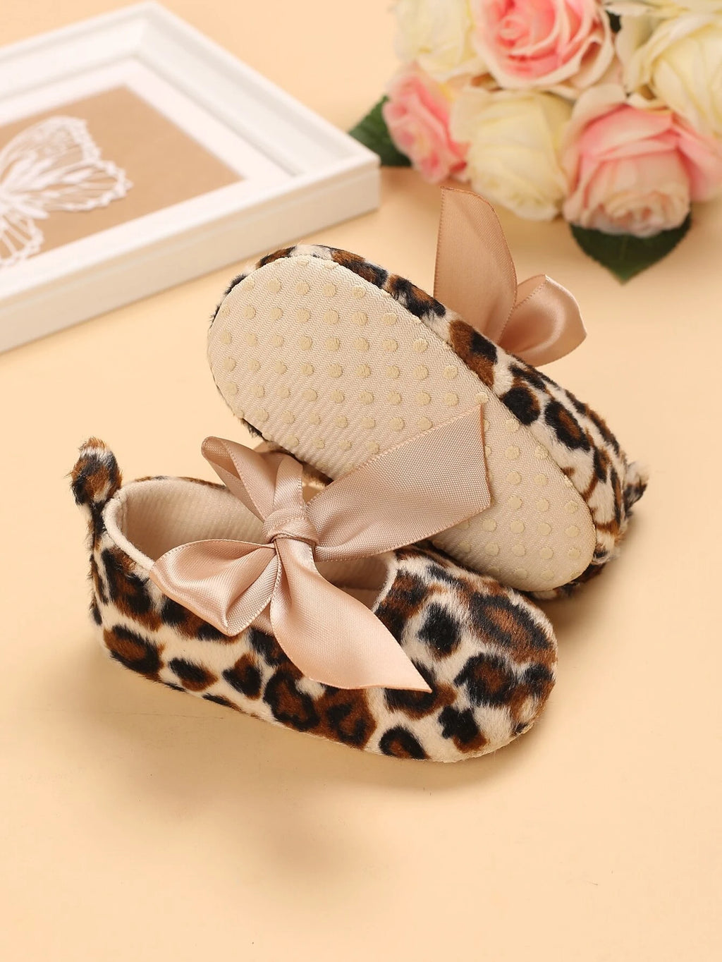 Baby Leopard Print Flats With Bow