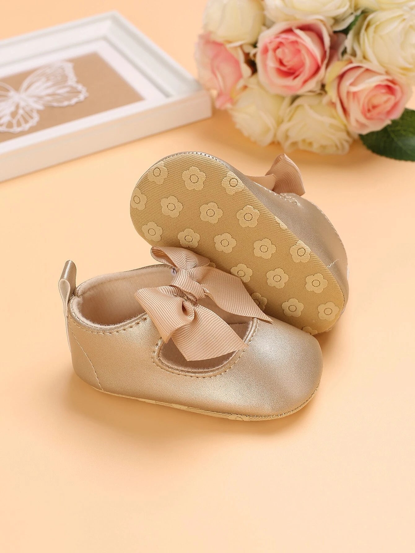 Baby Metallic Mary Jane With Bow