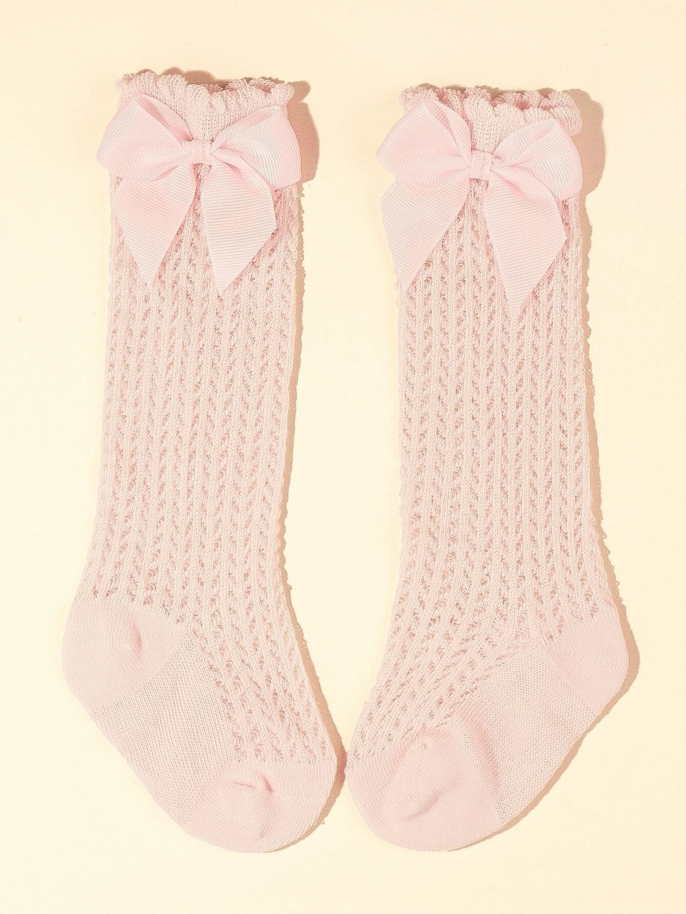 Baby Pattern Pink Bow Socks
