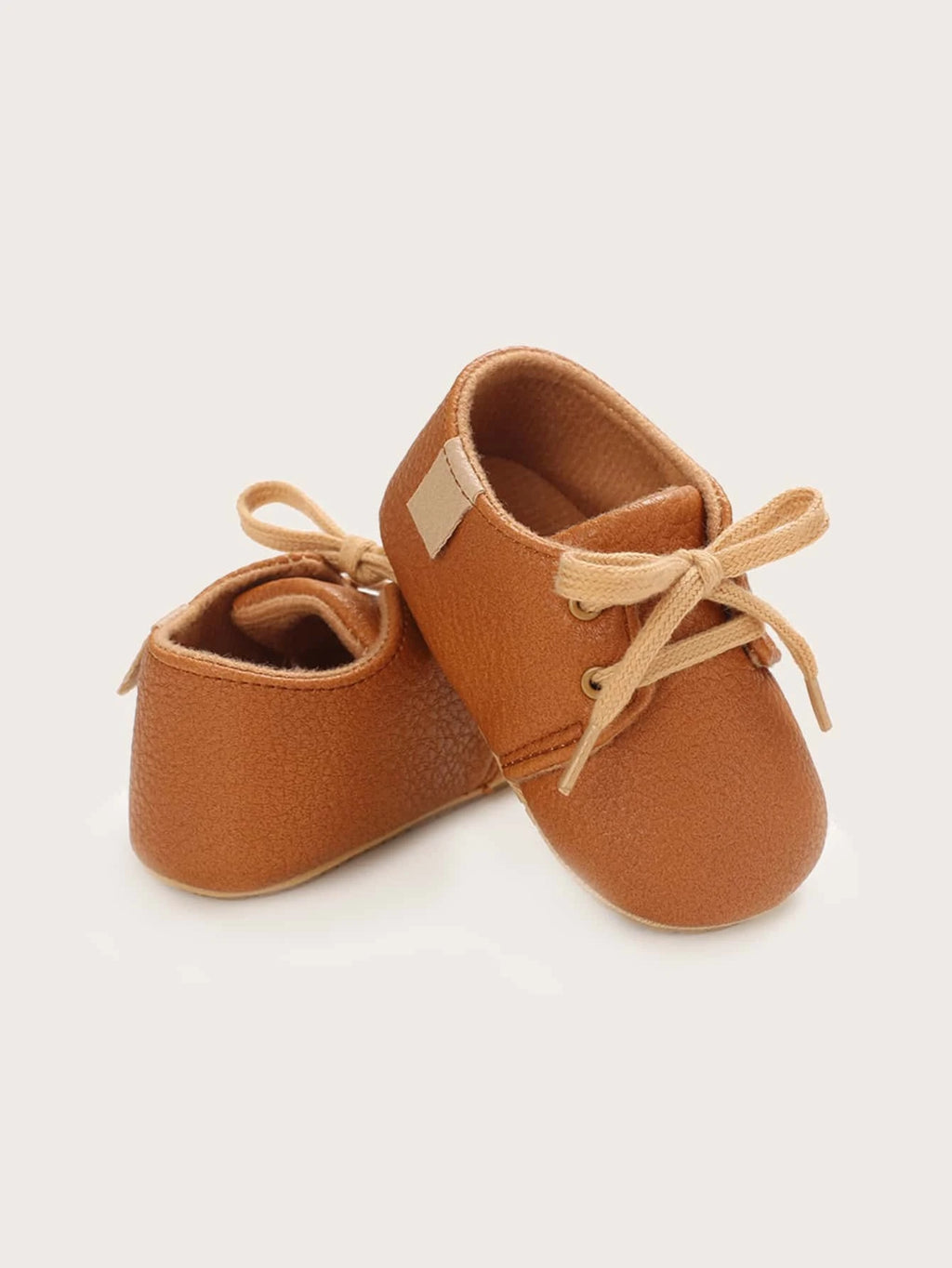 Baby Unisex Leather Lace Up Brown