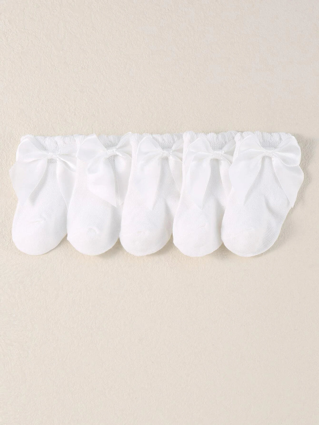 Baby White Bow Socks 0-6 Months