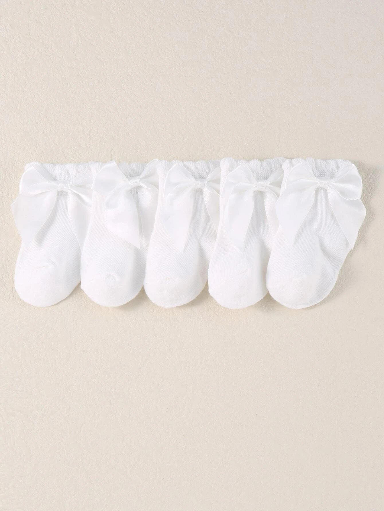 Baby White Bow Socks 0-6 Months