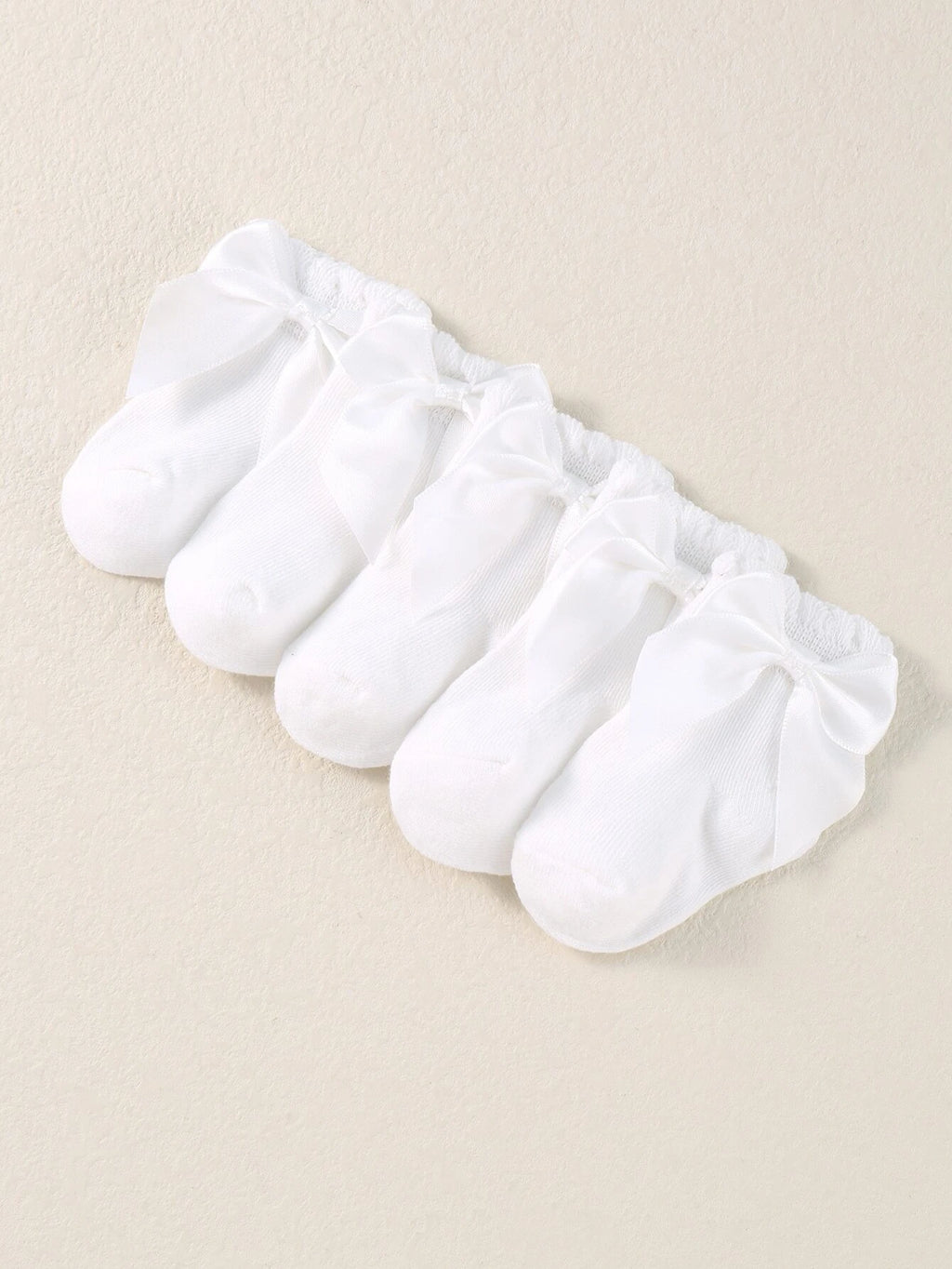 Baby White Bow Socks 0-6 Months