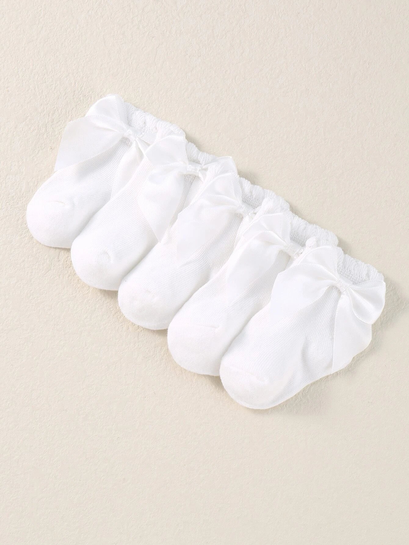 Baby White Bow Socks 6-12 Months