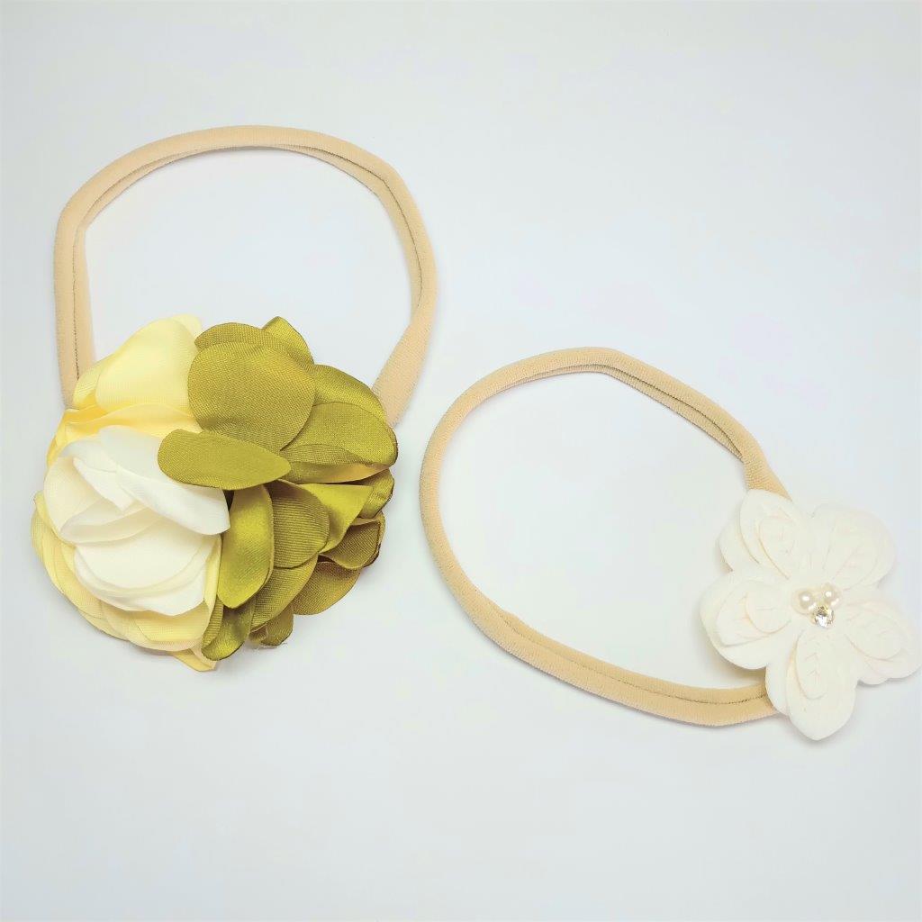 Baby 2 Piece Headband Set Cream