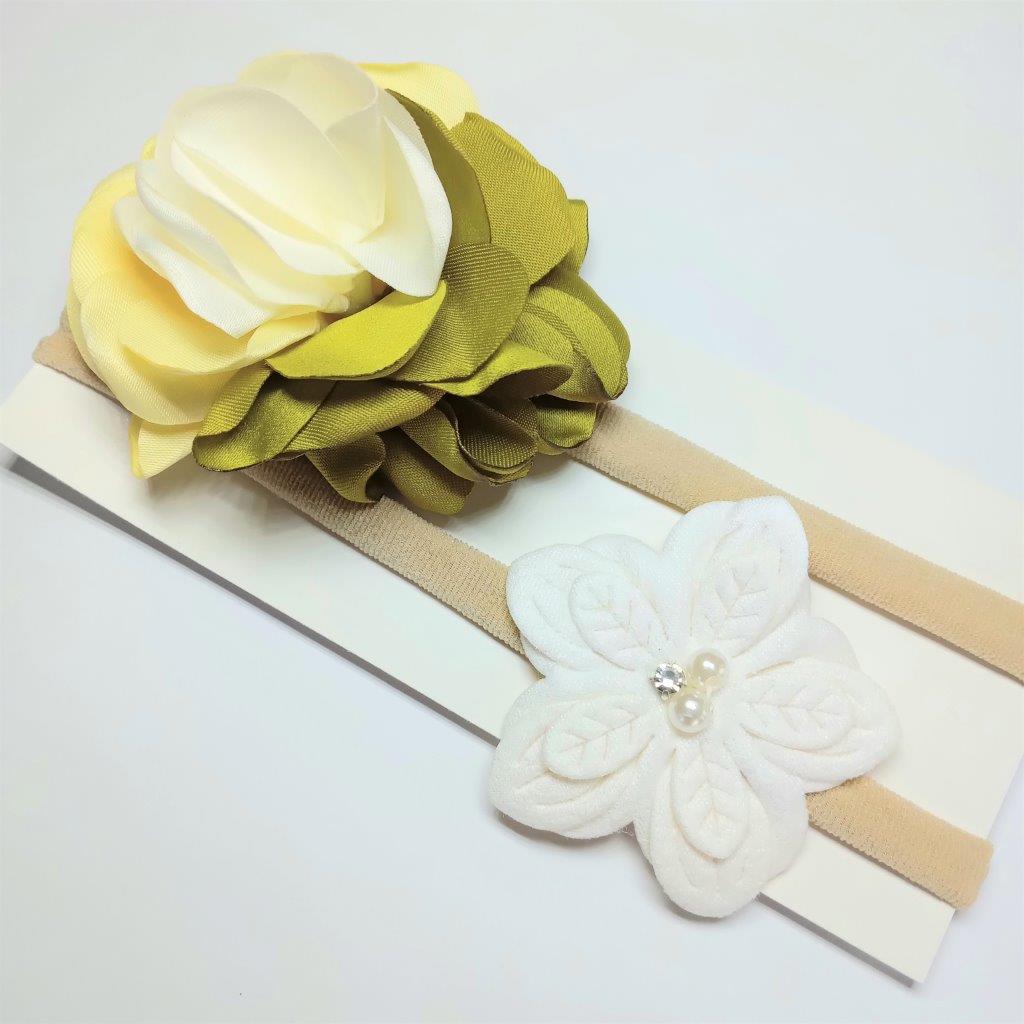 Baby 2 Piece Headband Set Cream