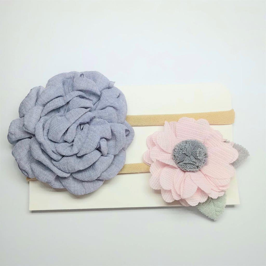Baby 2 Piece Headband Set Grey