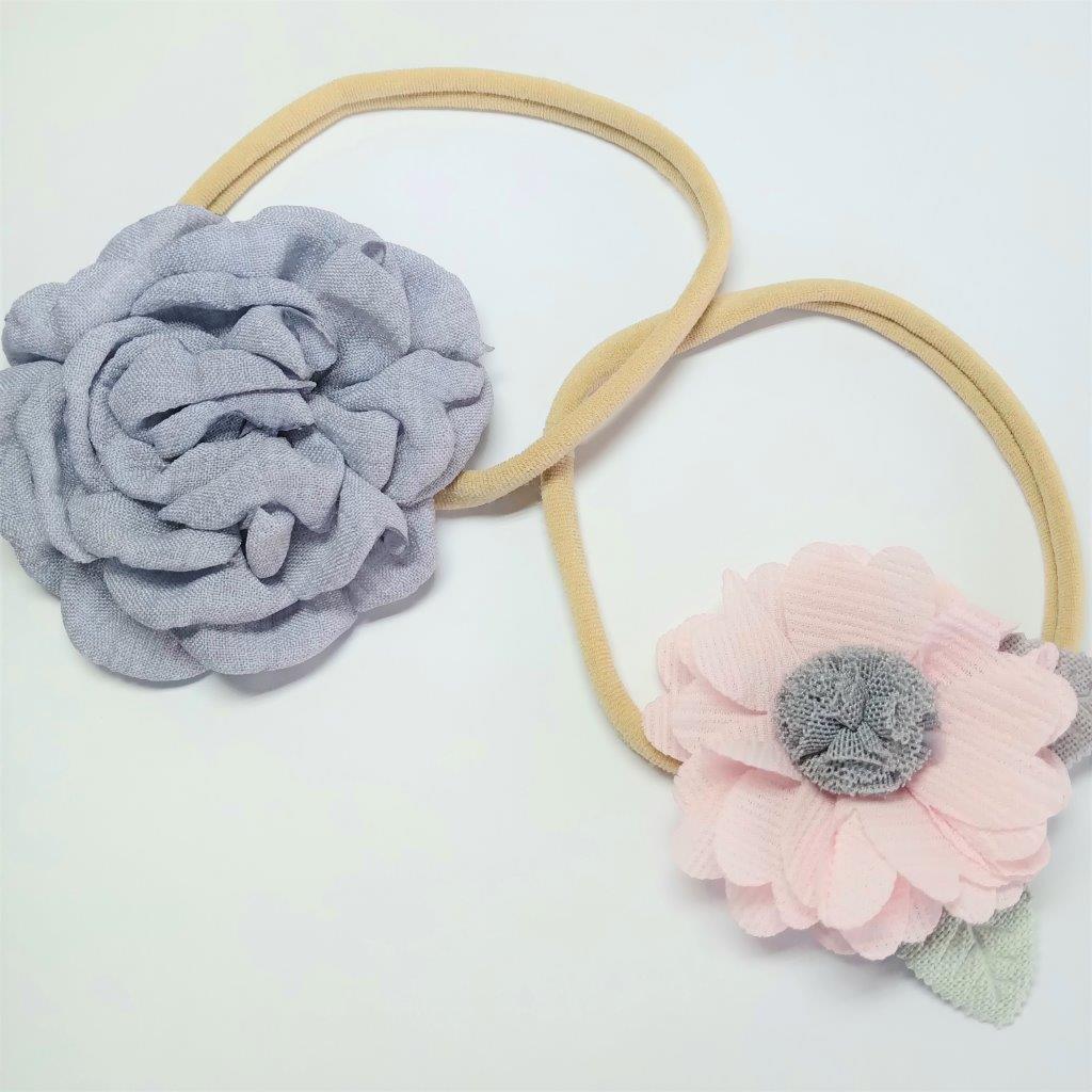 Baby 2 Piece Headband Set Grey