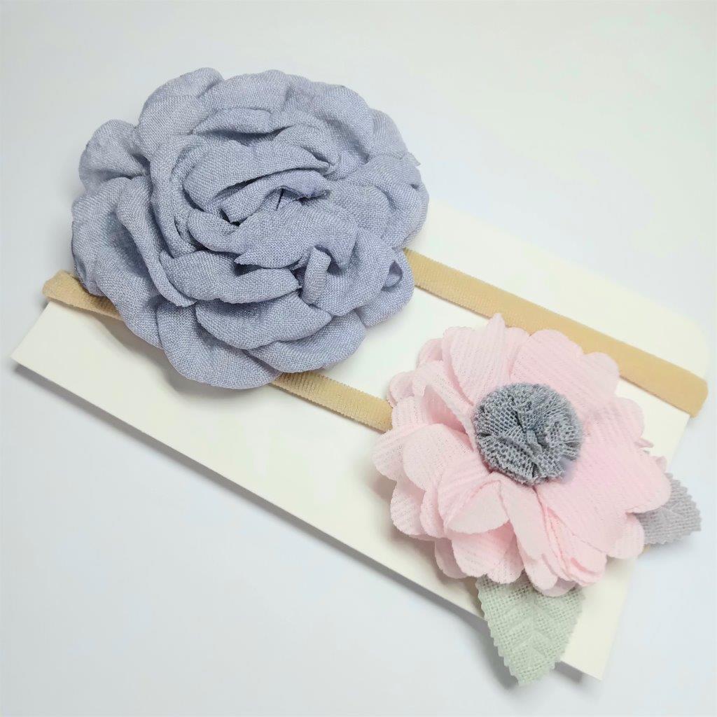 Baby 2 Piece Headband Set Grey