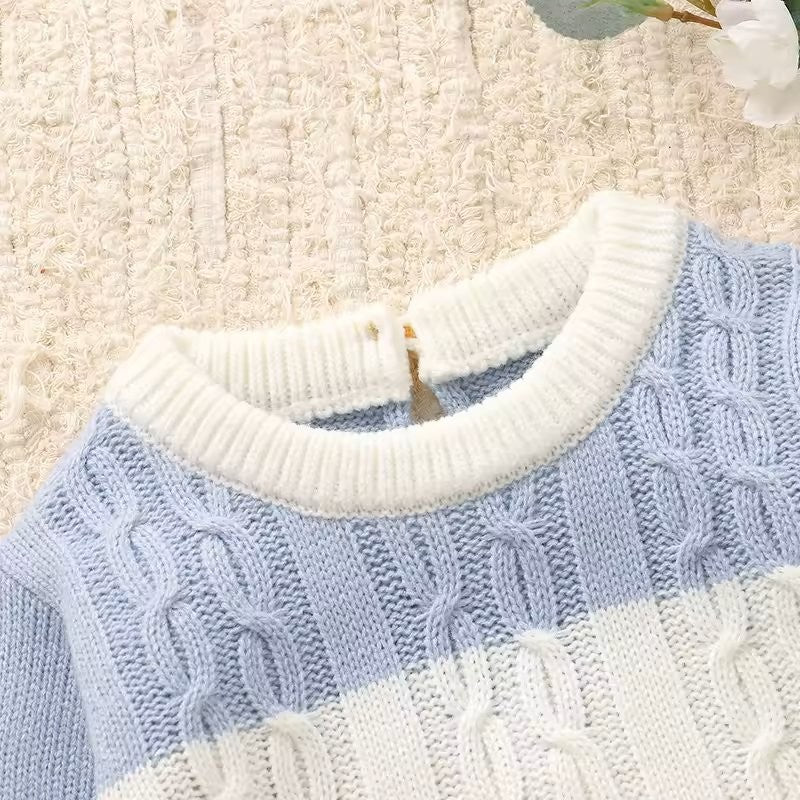Baby Blue Cable Knitted Jumpsuit