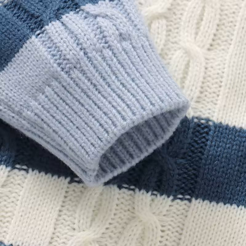 Baby Blue Cable Knitted Jumpsuit
