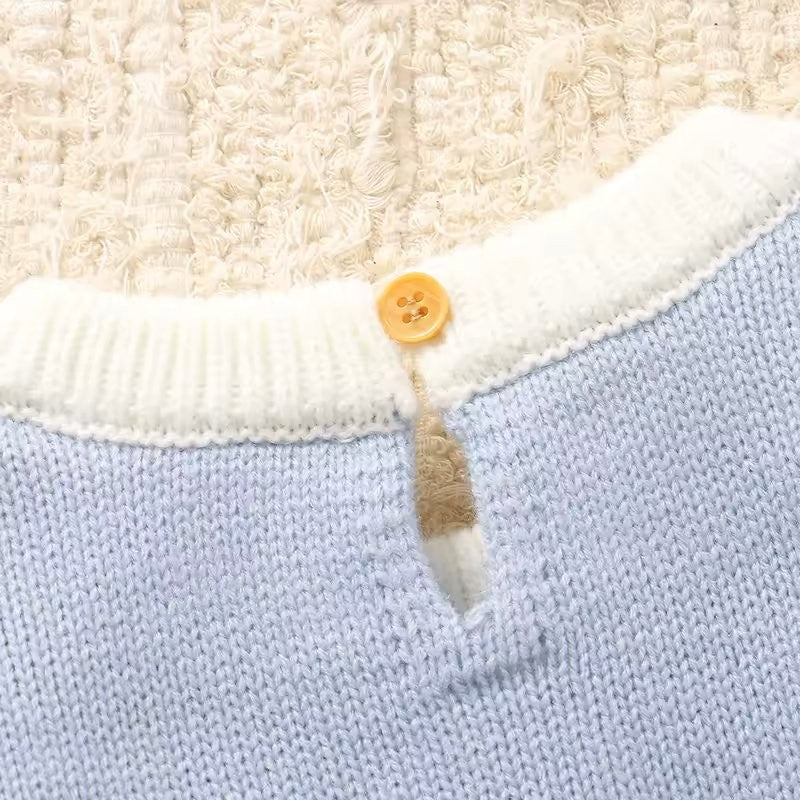 Baby Blue Cable Knitted Jumpsuit