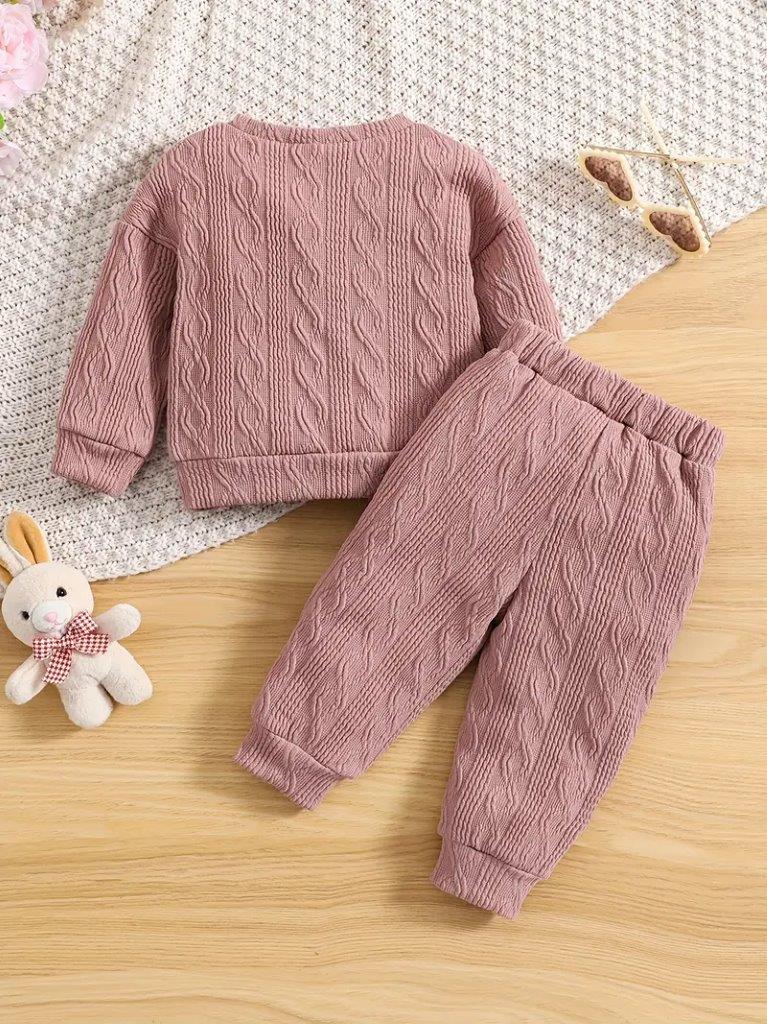 Baby Cute Bunny Cartoon Pullover And Pants Set