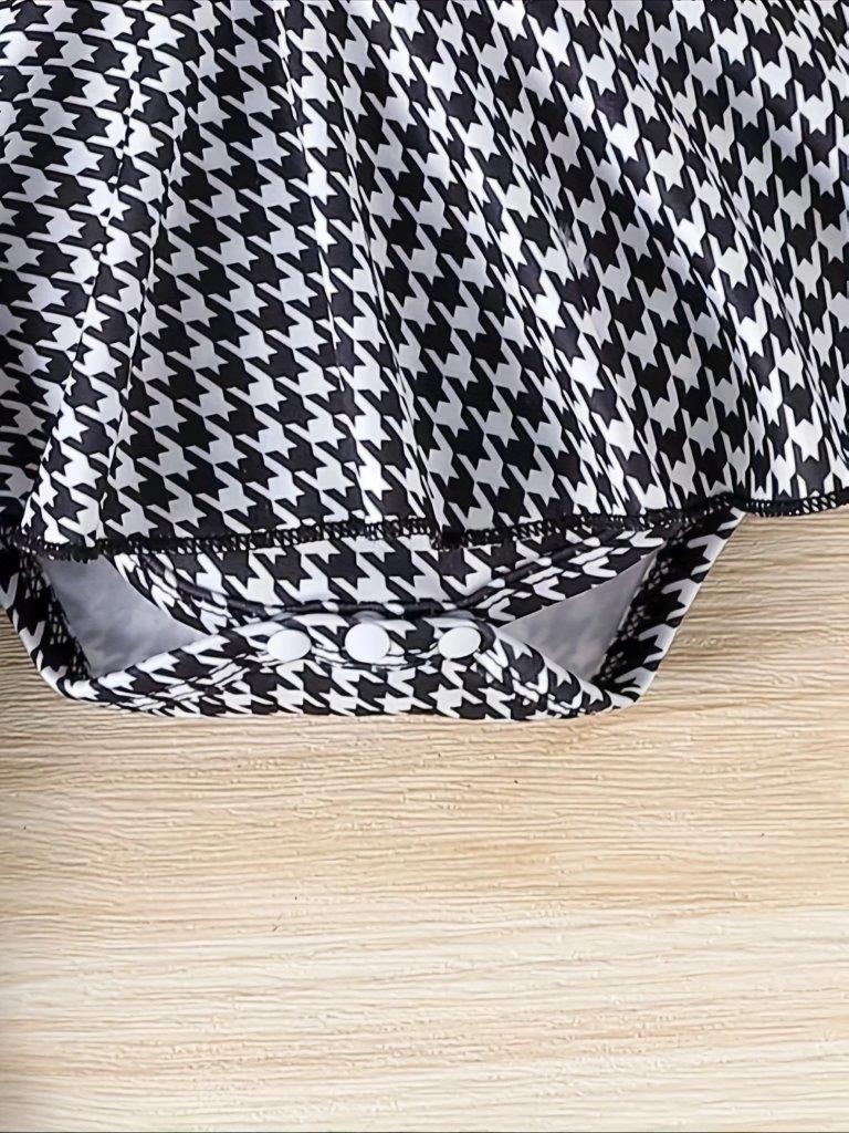 Baby 3 Piece Black And White Short Sleeve Bodysuit Dress Set