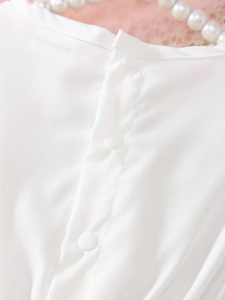 Baby White Lace Layered Bow Dress