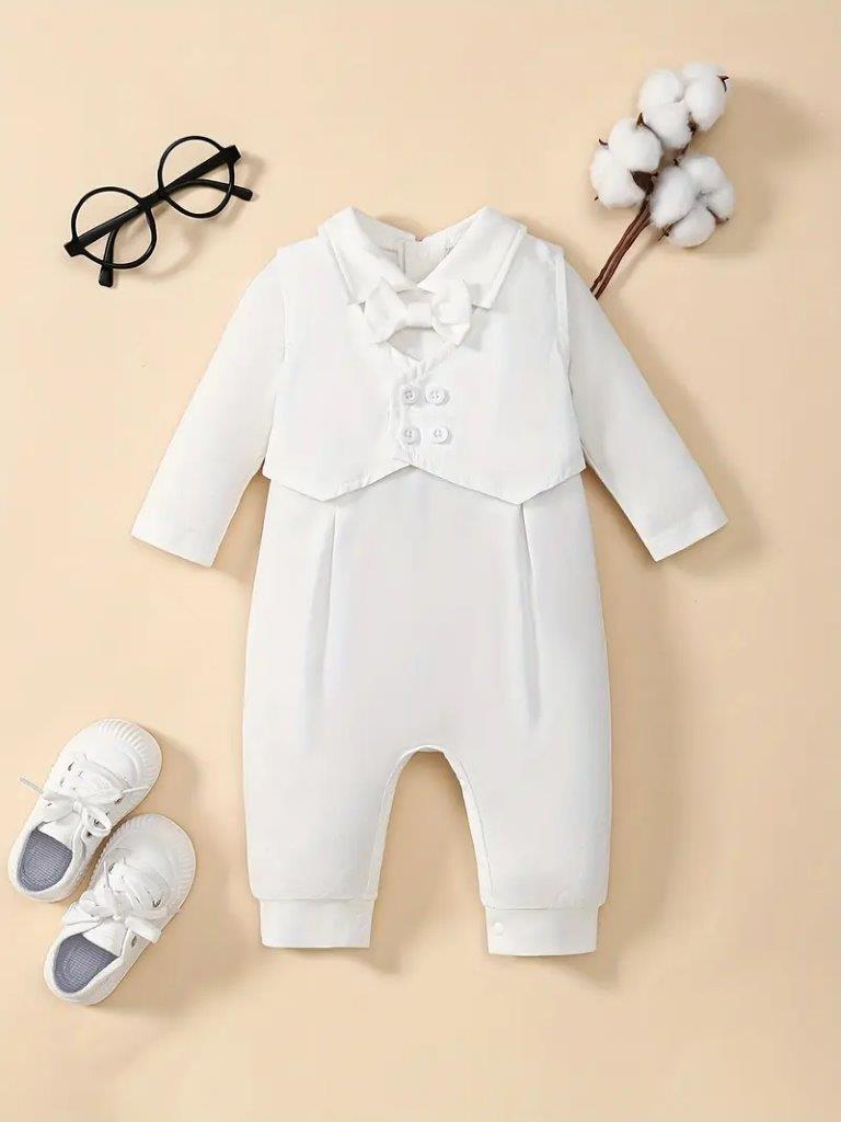 Baby 2 Piece Long Sleeve Baptism Outfit