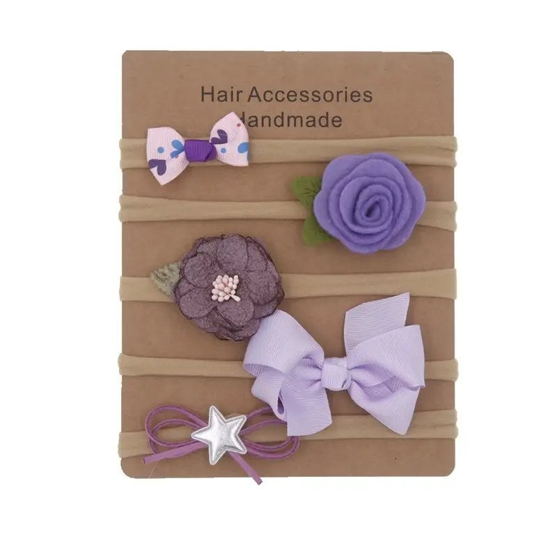 Baby 5 Piece Headband Set Purple
