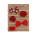 Baby 5 Piece Headband Set Red