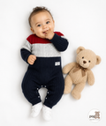 Baby Colour Block Crew Neck Jumpsuit