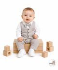 Baby Bow Tie Shirt With Waist Coat And Pants Set