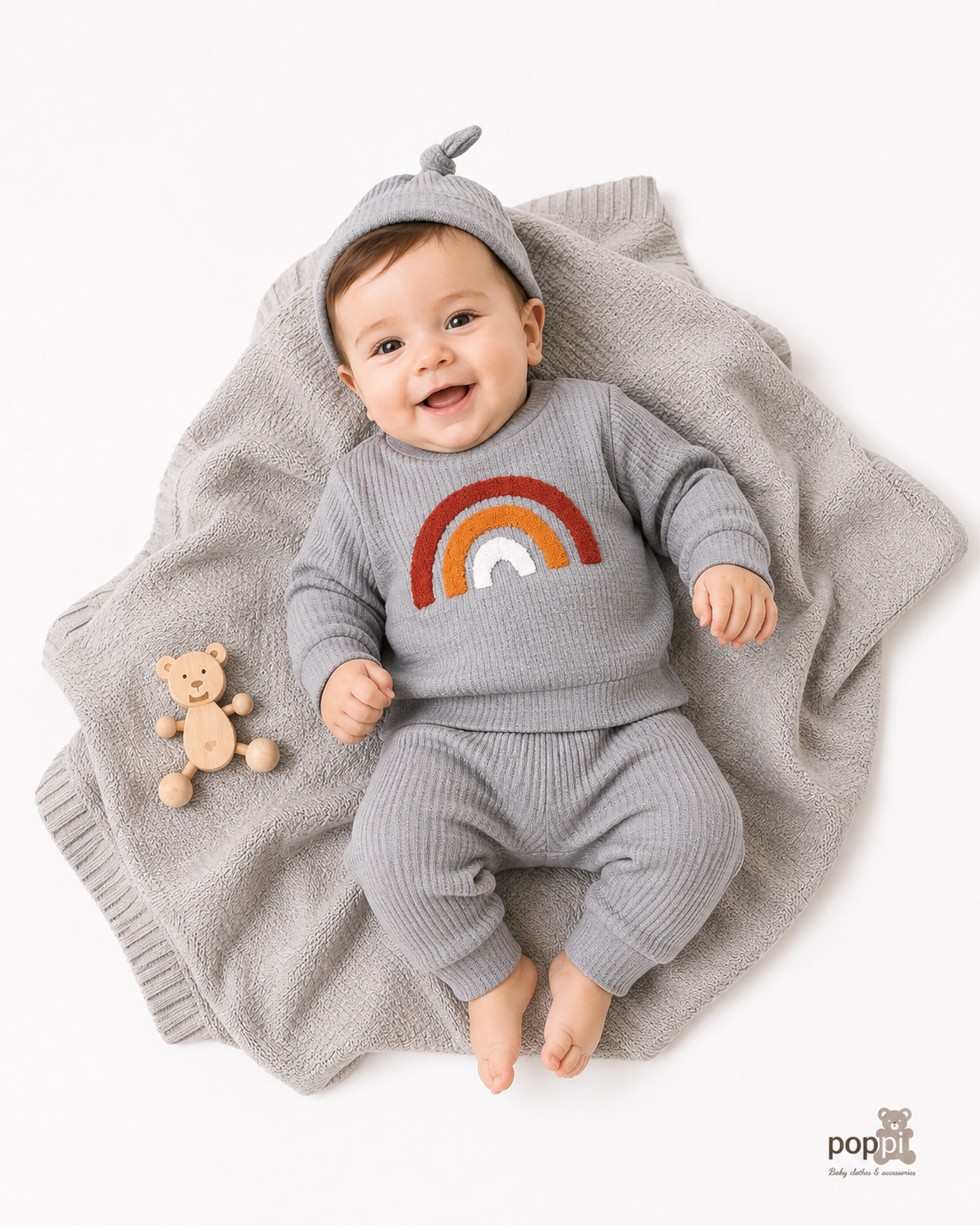 Baby Rainbow 2 Piece Set Grey
