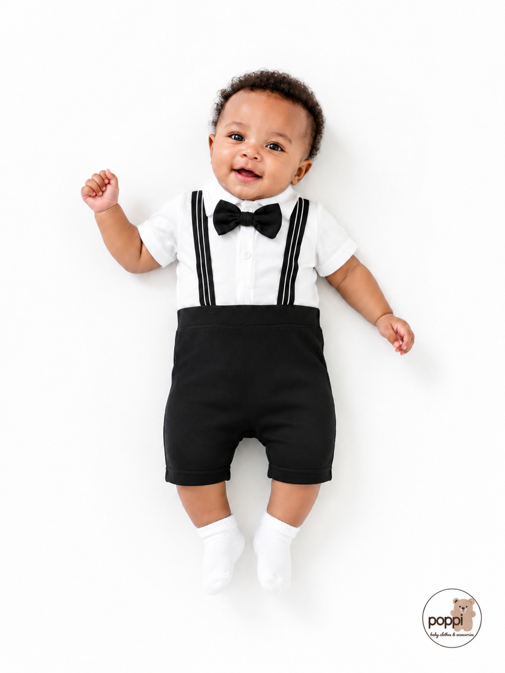 Baby Black Bow Tie Romper