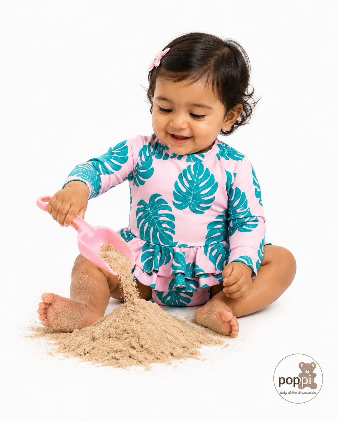 Baby Tropical Print Swimming Costume