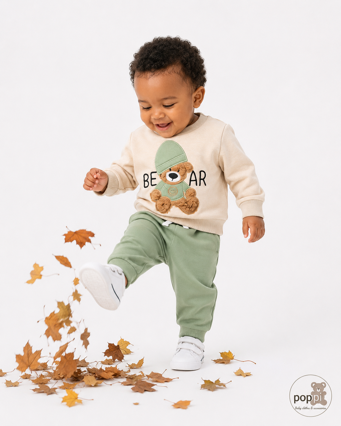 Baby Letter Teddy Pullover And Pants Set