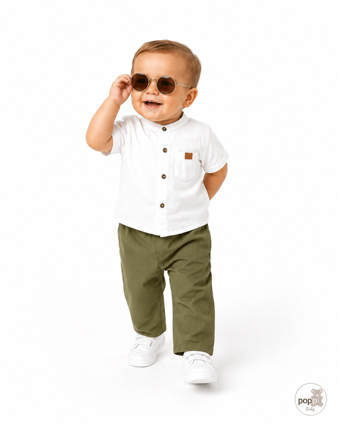 Baby Pocket Shirt And Pants Green