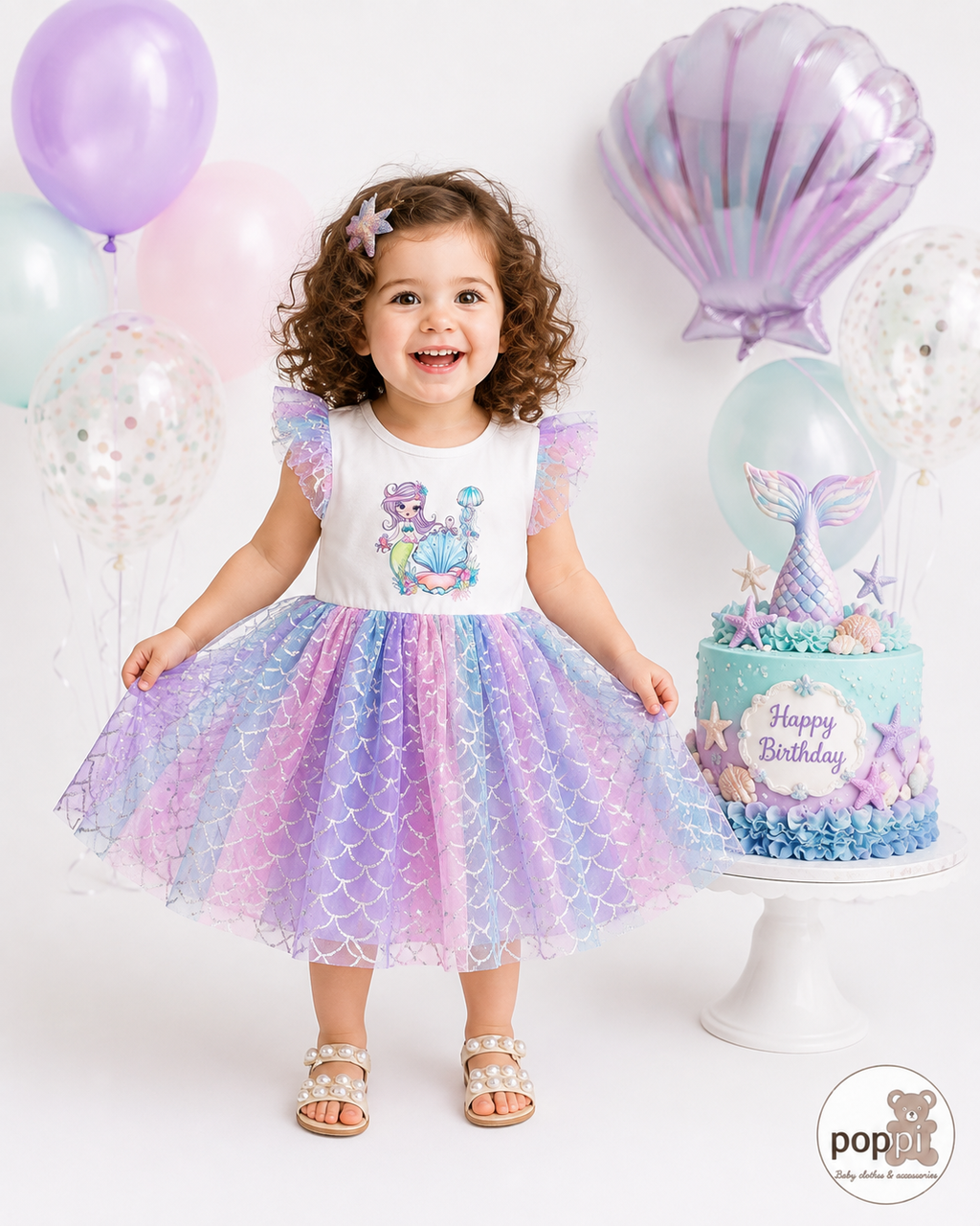 Baby Girls Mermaid Character Print Dress