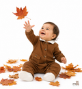 Baby Collar Flap Pocket Corduroy Jumpsuit
